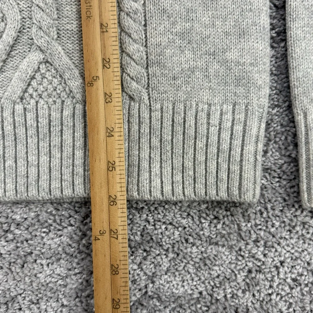 Banana Republic Sweater Men's M Gray Zephyr Cable Knit Merino Wool Mock Neck